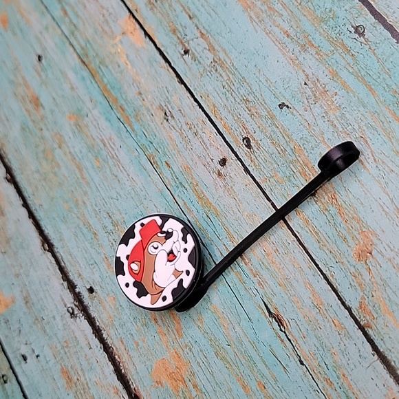 Bucees Cow Print Straw Topper - Picture 3 of 5